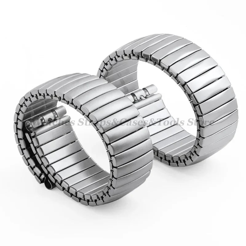 Elastic Metal Stretch Watch Band for Swatch – 17/20mm Stainless Steel