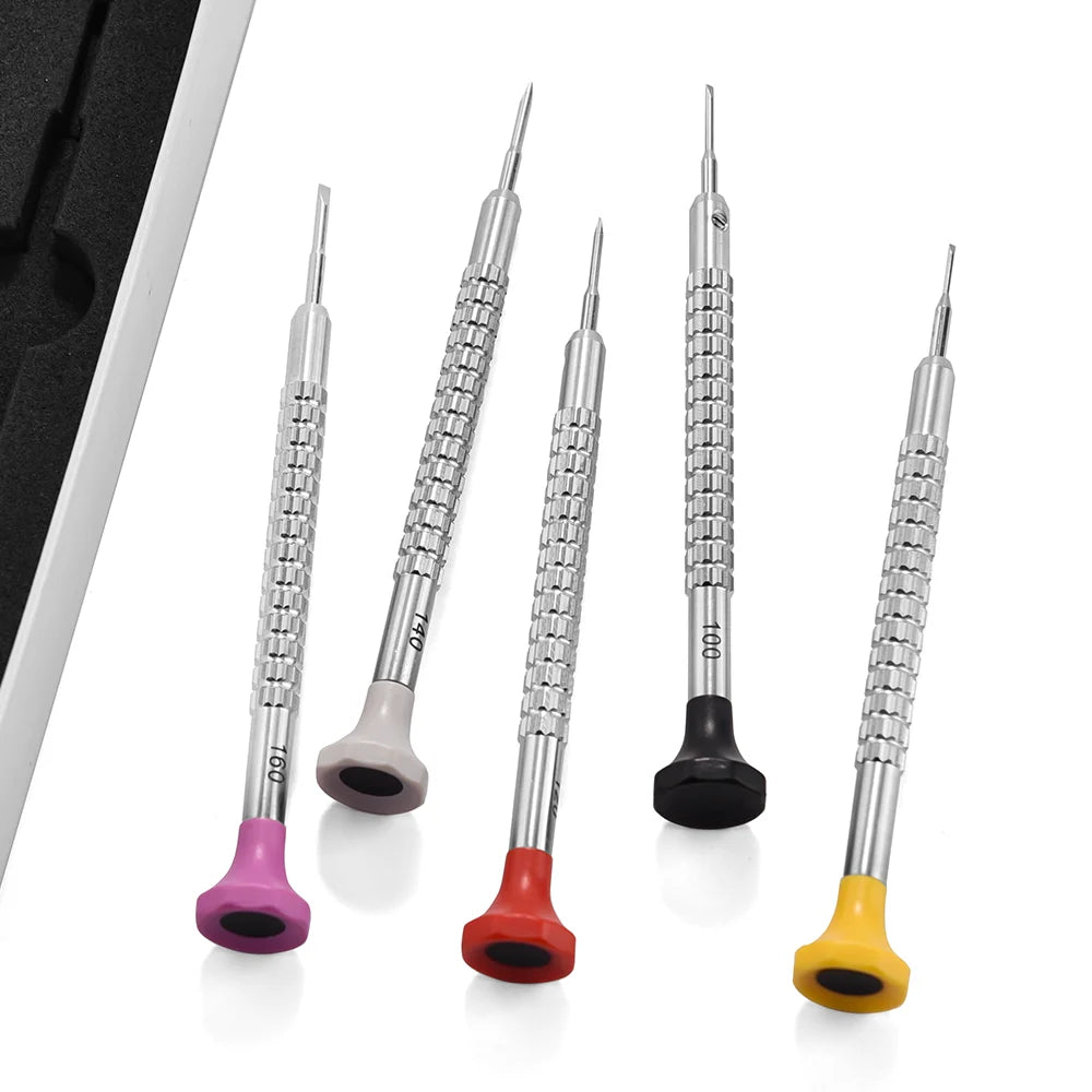 Precision Mini Slotted Watch Screwdriver Set – 0.8–1.6mm Repair Hand Tools