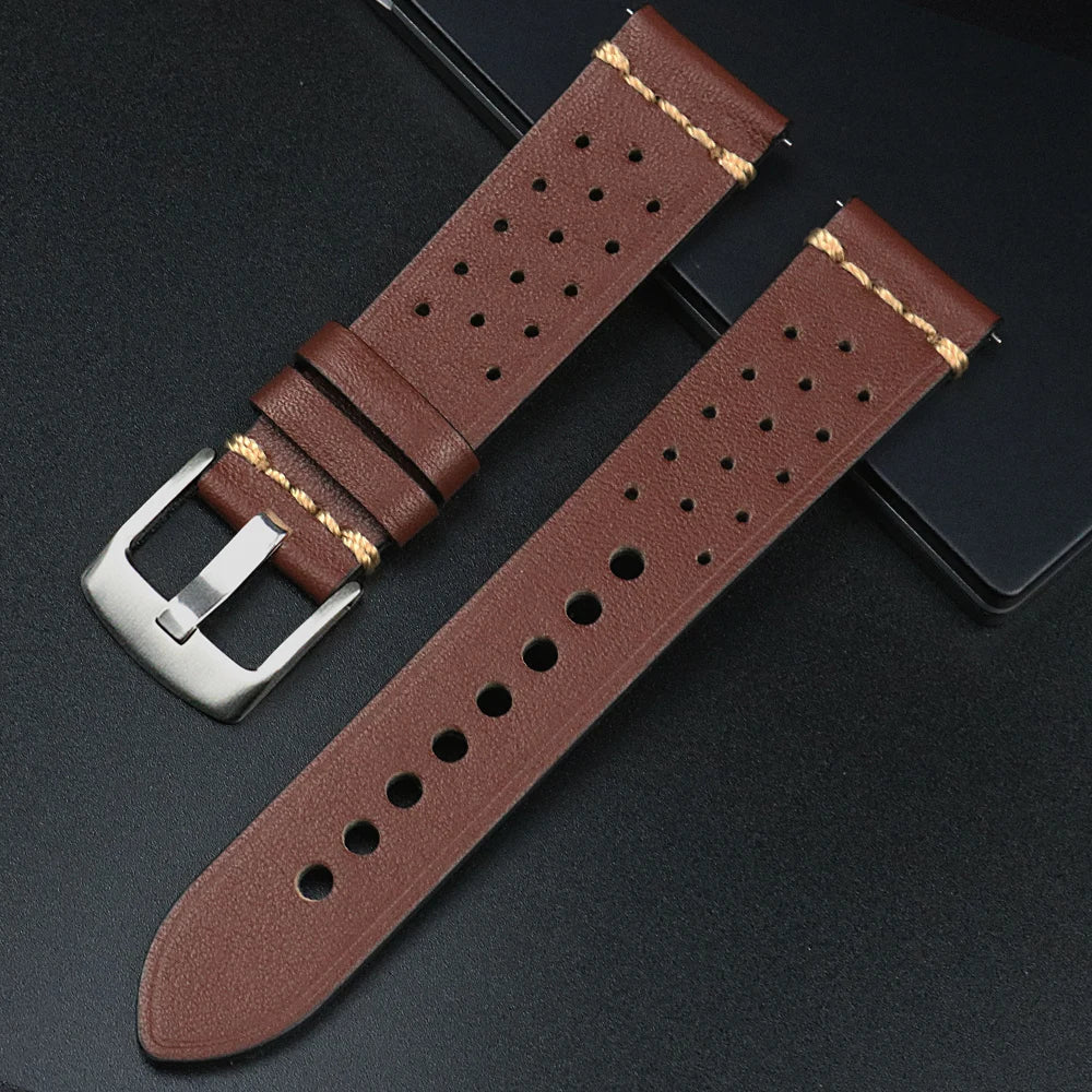 Fashion Quick Release Top Grain Leather Watch Band 20mm 22mm