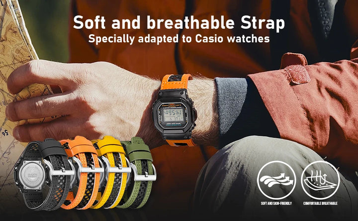 HEMSUT For G-Shock Watch Band Leather 16 18mm Fashion Trends Replace Straps Compotible With DW-5600  GW-6900  GW-M5610