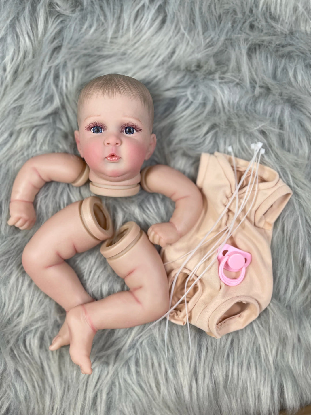 18″ Painted Jocy Reborn Doll Kit – High‑Quality Vinyl Parts with Cloth Body & Eyelashes