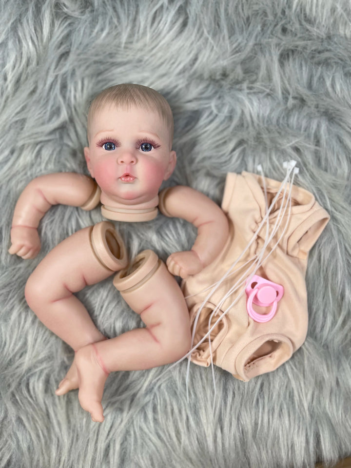 18″ Painted Jocy Reborn Doll Kit – High‑Quality Vinyl Parts with Cloth Body & Eyelashes