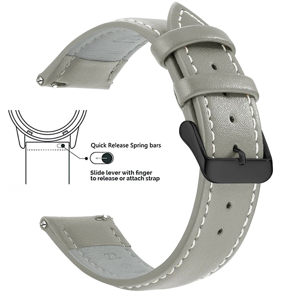 Samco Genuine Leather Watch Band 18–22mm (Quick Release)