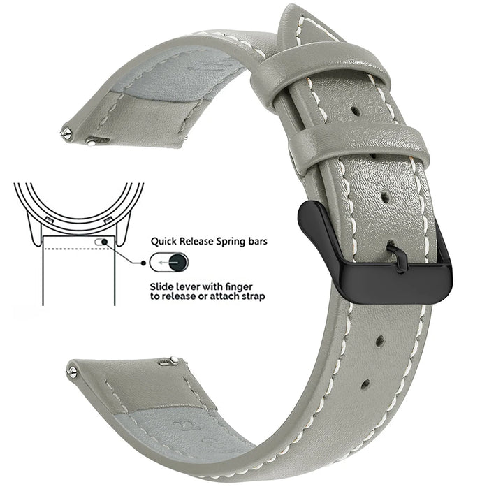 Samco Genuine Leather Watch Band 18–22mm (Quick Release)