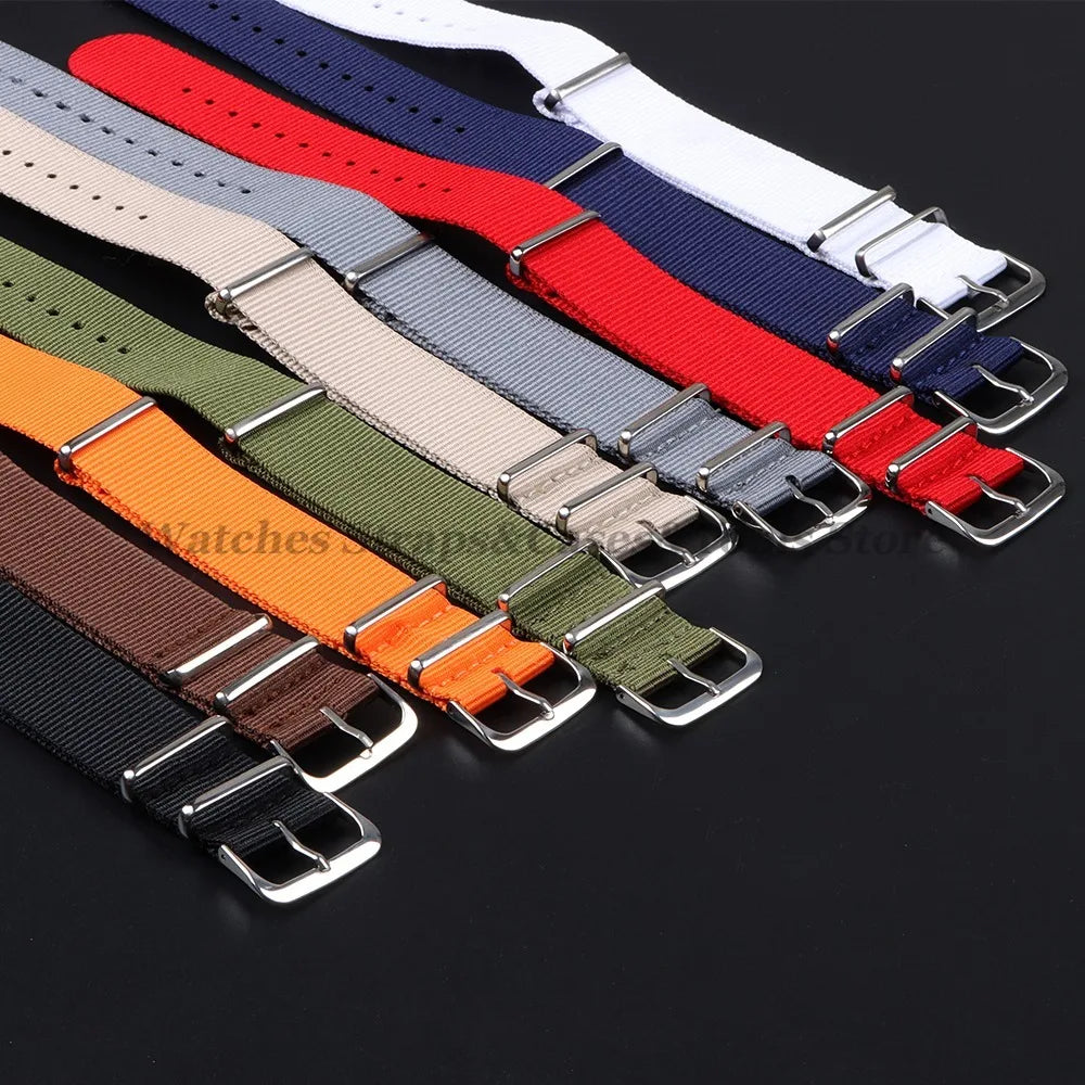 Nylon Army Sport Strap (18–22mm) – Black & Green