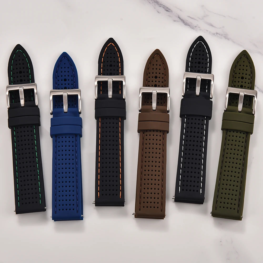 NATOBELT Soft Porous Rubber Watch Strap – Quick Release (18-22mm)