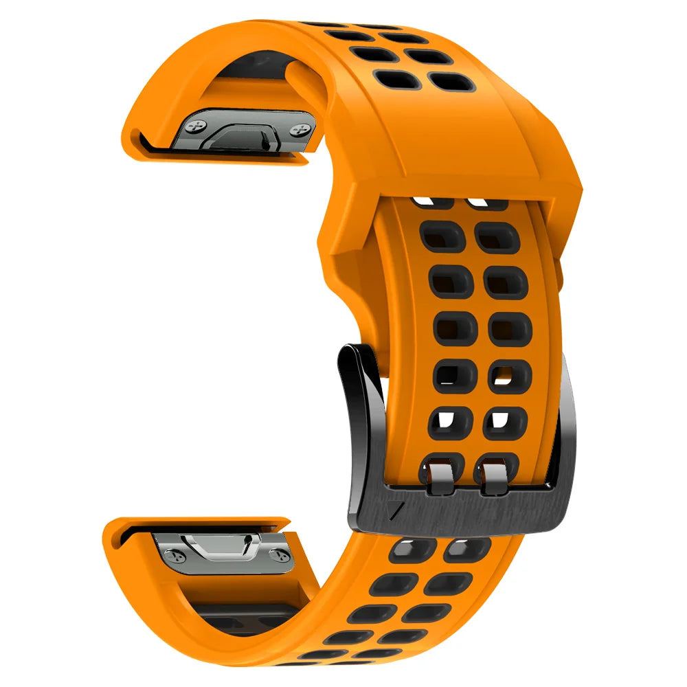 Quick-Release Silicone Strap for Garmin Fenix & Forerunner (22-26mm)