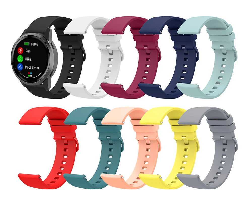 Silicone Watch Strap – 18/20/22mm for Garmin Vivoactive & Huawei GT Series