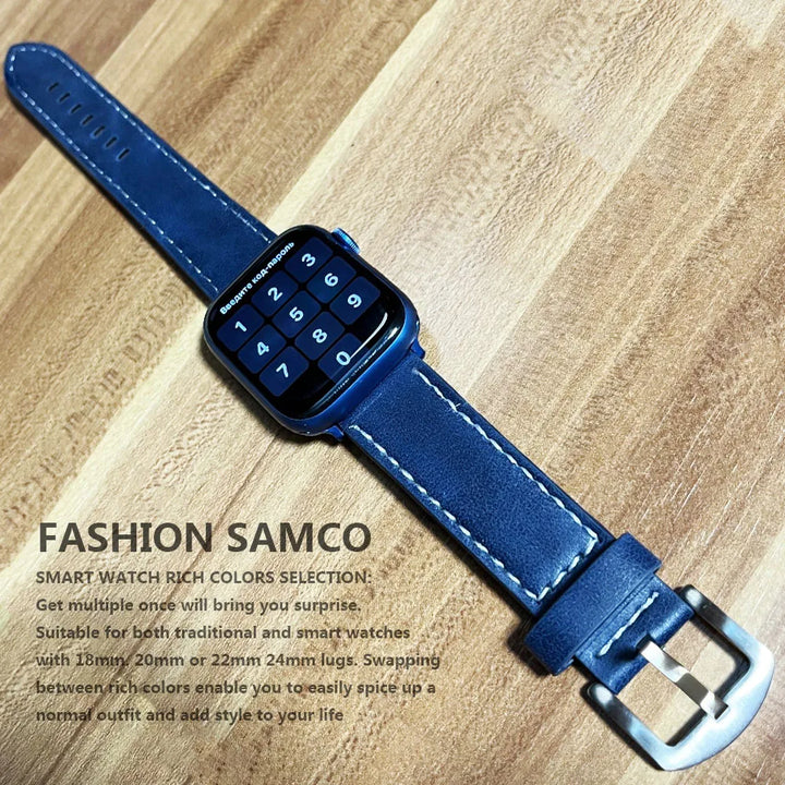 SAMCO Vintage Leather Watch Band 18–24mm