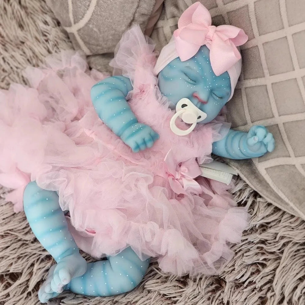 19″ Peaches Avatar Full‑Body Vinyl Reborn Baby Doll – Waterproof Realistic Collectible