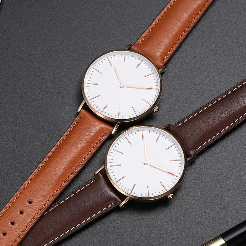 Genuine Leather Watch Strap – Smooth Finish (SS Buckle, 12–22mm)