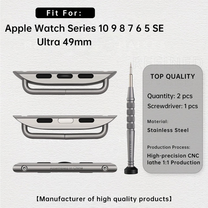 2pcs Original 1:1 Apple Watch Series 10 Ultra Adapter For Apple Watch Strap 49mm 46mm 42mm Stainless Steel Connector