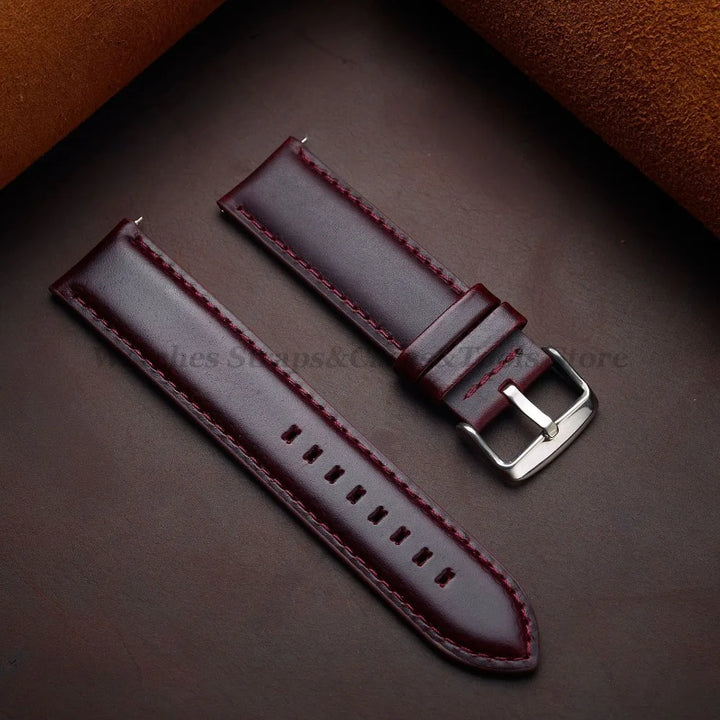 Vintage Cowhide Leather Watch Strap 18–26mm Quick Release – Universal