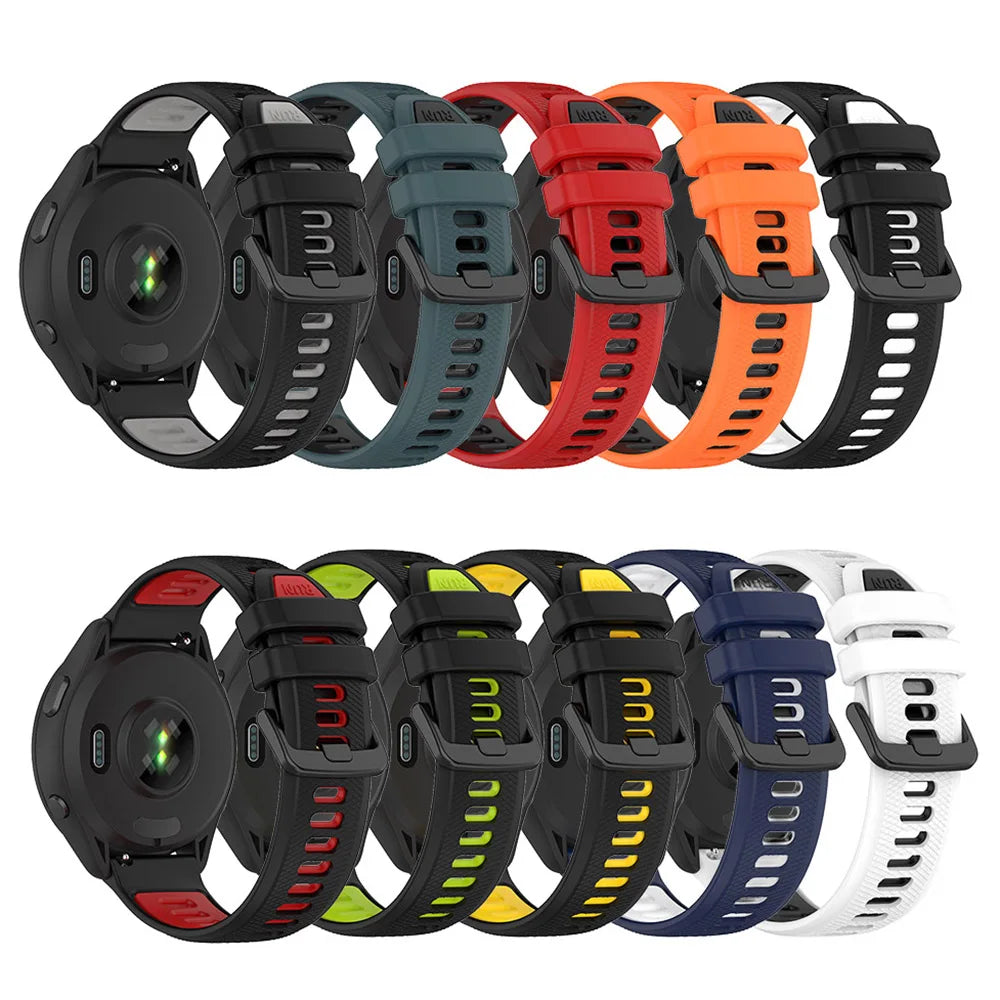 Silicone Strap for Garmin Forerunner 165/245/255/265 & Huawei Watch GT4/GT5 – 18/20/22mm
