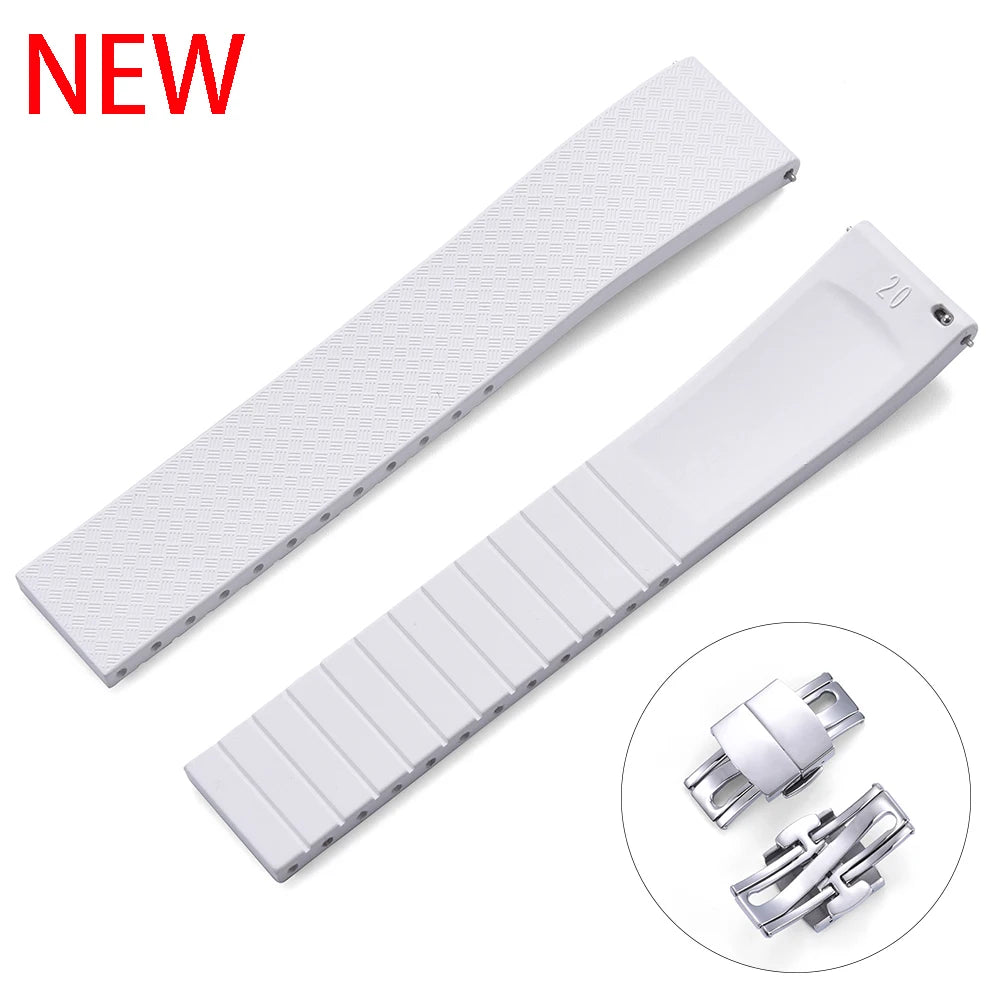 High-Quality CTS FKM Rubber Watch Strap – 18–22mm Quick Release with Spring Clasp, Diver Colors