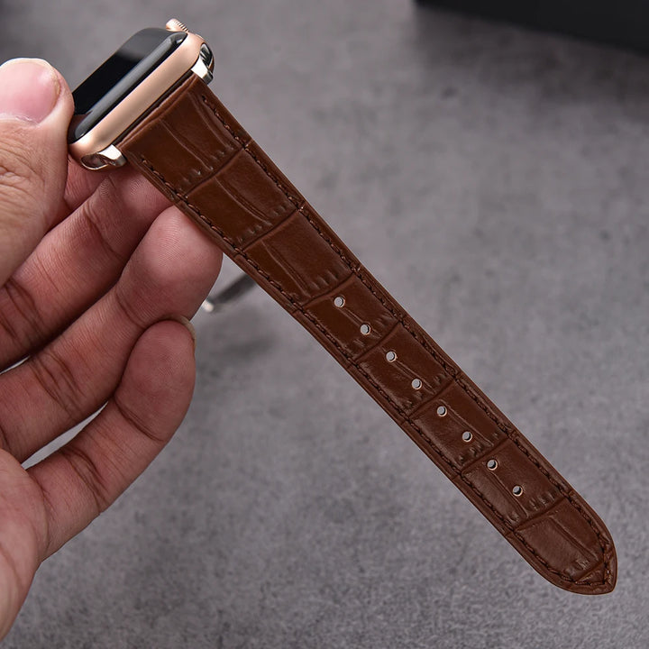 Leather Strap for Apple Watch Strap 49mm 44mm 45mm 42mm 38mm 40mm 41mm Woman Man Bracelet iWatch Series 10 9 8 7 6 5 4 SE Ultra2