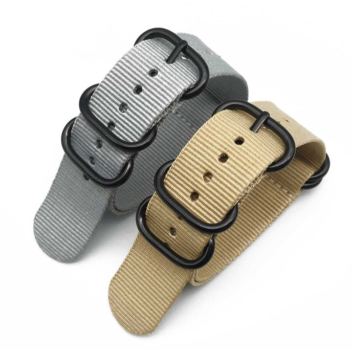 Multicolor Nylon Watch Strap 18–24mm (Black Buckle)