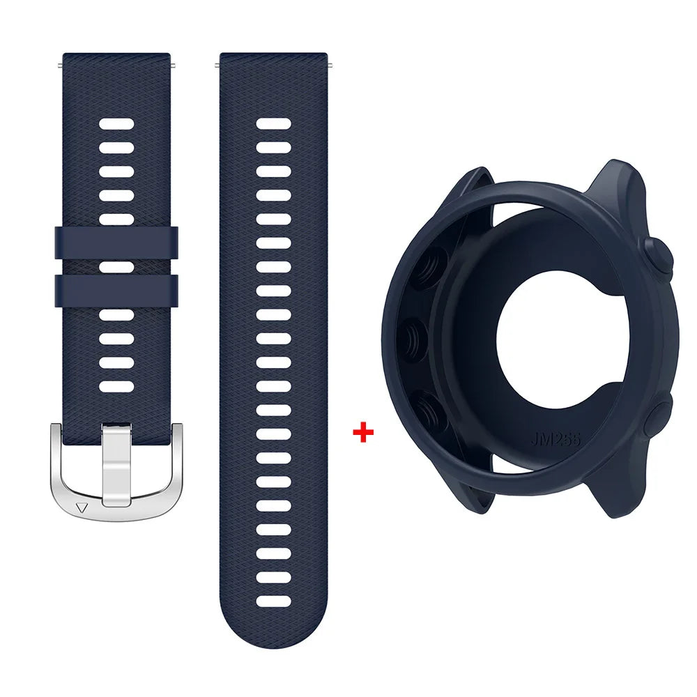 Silicone Strap with Protective Case for Garmin Forerunner 255/265