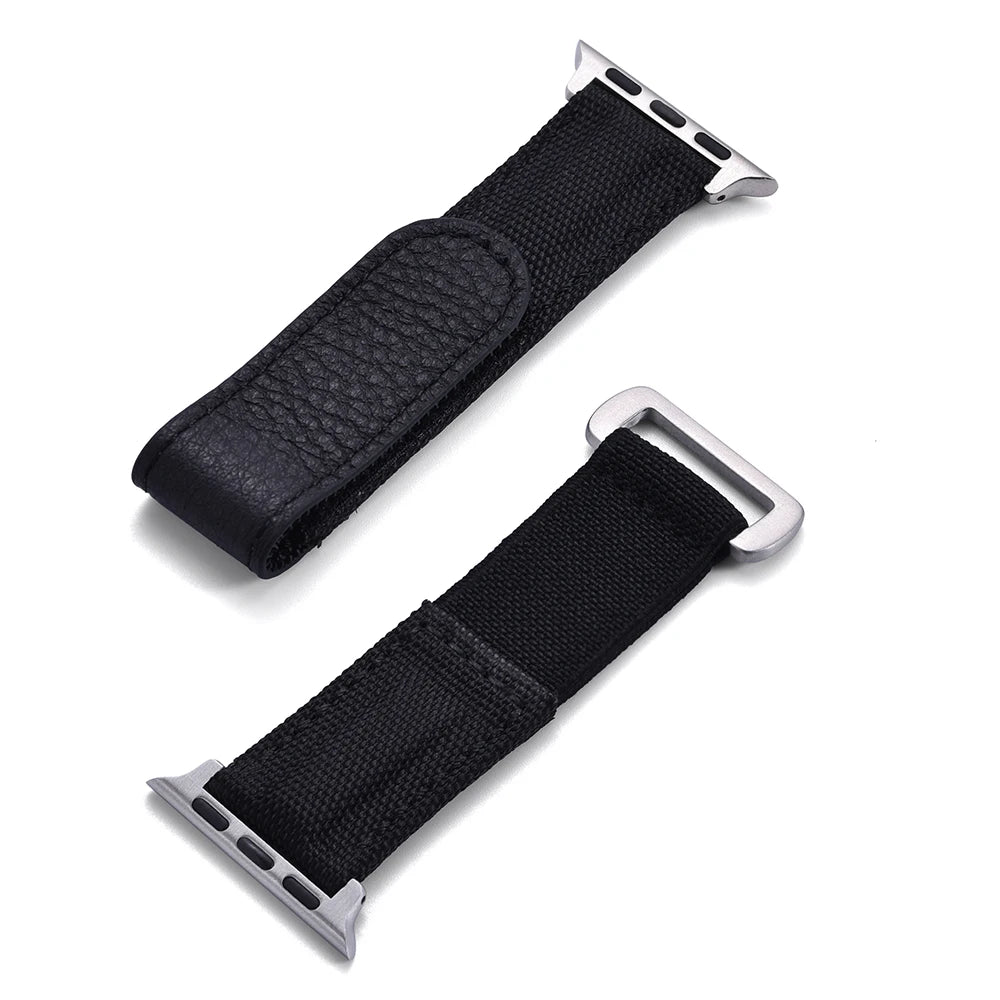 Braided Nylon Solo Loop For Apple Watch Band 45mm Ultra 2 49mm 38mm 44mm 40 41mm 42mm Leather Bracelet Series 10 9 8 7 5 se Belt