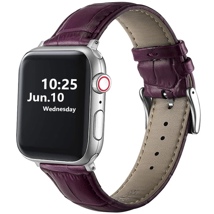 Leather Apple Watch Band (38/42mm, Series 3–6/SE Compatible)