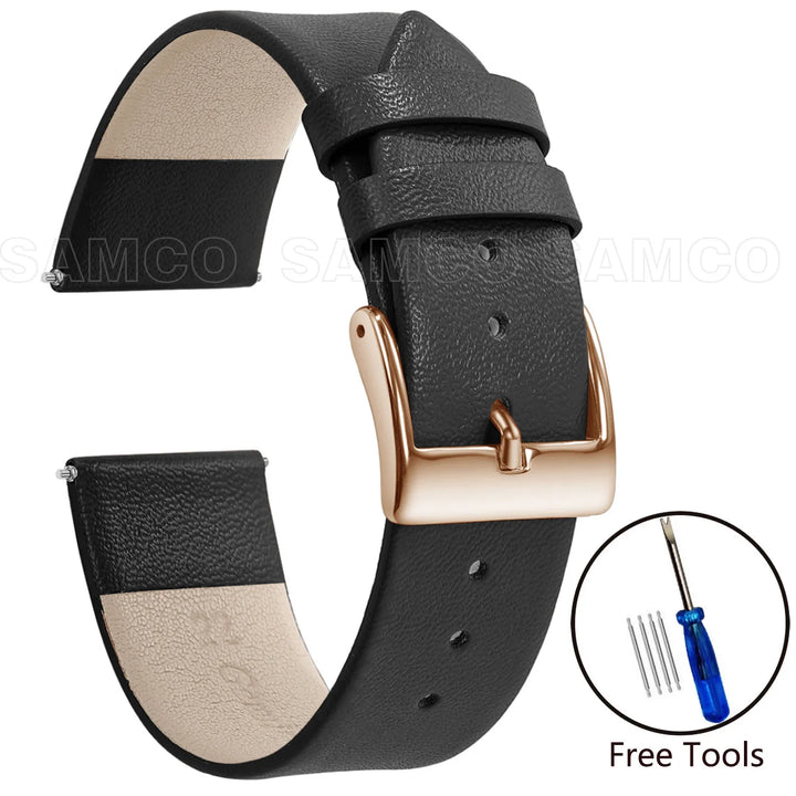 Minimalist Leather Watch Strap 12–22mm