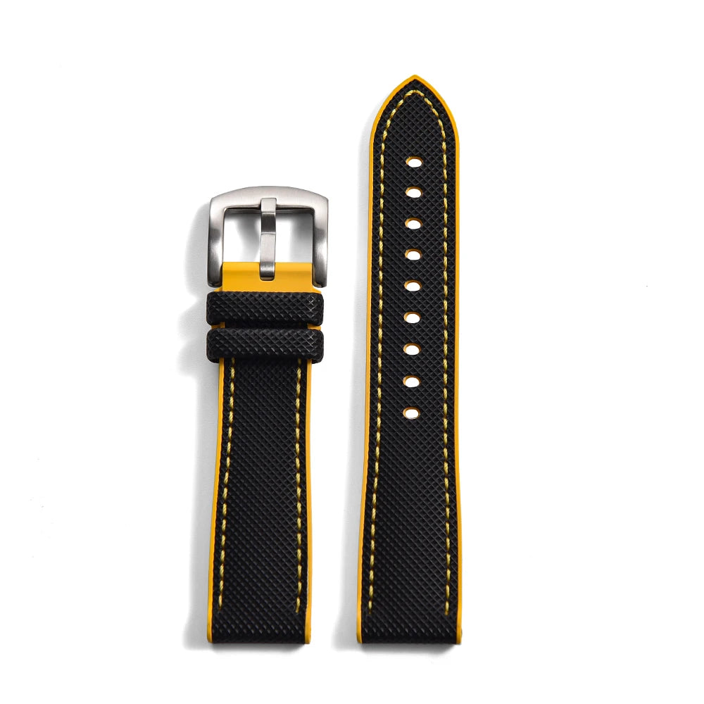 JUELONG Hybrid FKM Rubber Nylon Sailcloth Watch Strap 18mm 20mm 22mm 24mm Quick Release Watchbands For Each Brand Diving Watches