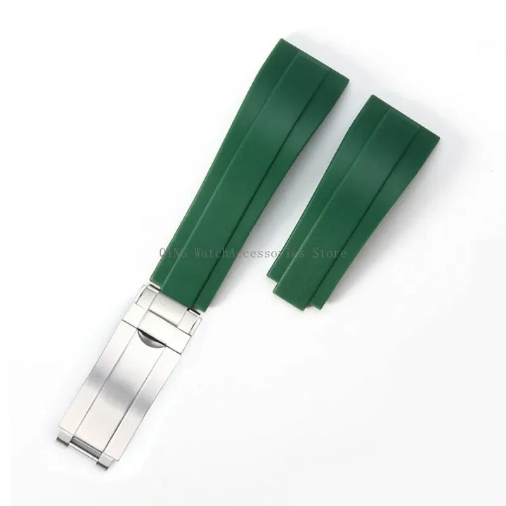 Rubber Silicone Watch Strap for Rolex Oysterflex – 20mm, Folding Buckle