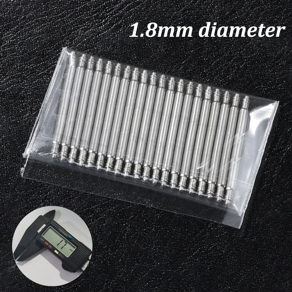 20pcs Stainless Steel Watch Spring Bars – 12-26mm Replacement Pins