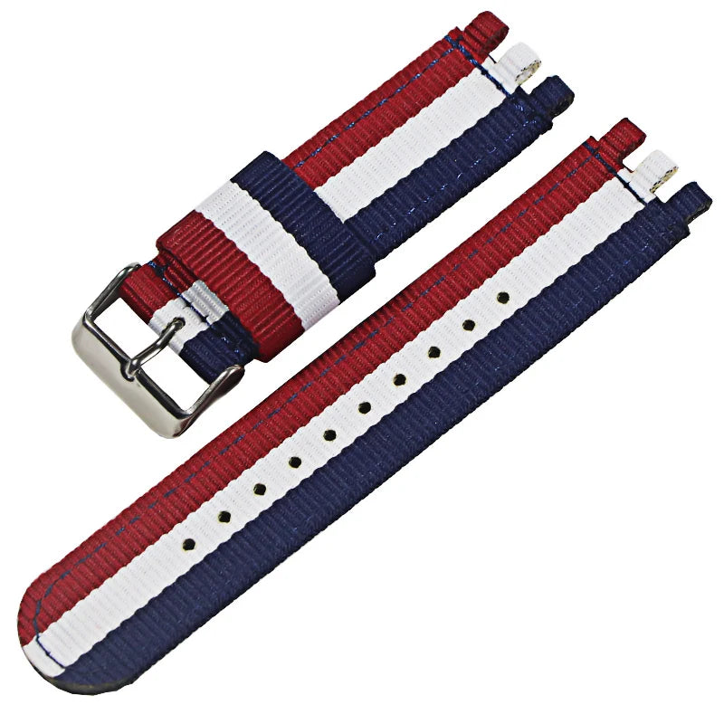 Nylon Canvas Watch Strap – 17/19/20mm for Swatch with Buckle