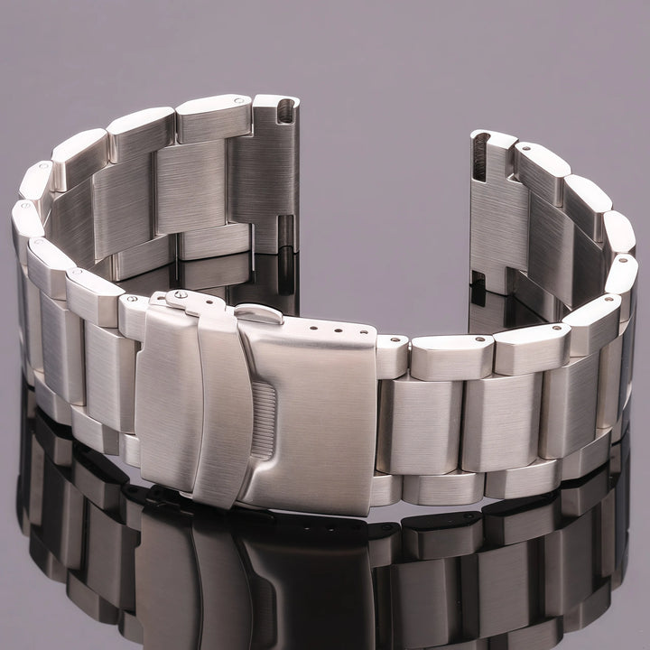 Stainless Steel Watch Strap 18–24mm Blue/Black/Gold