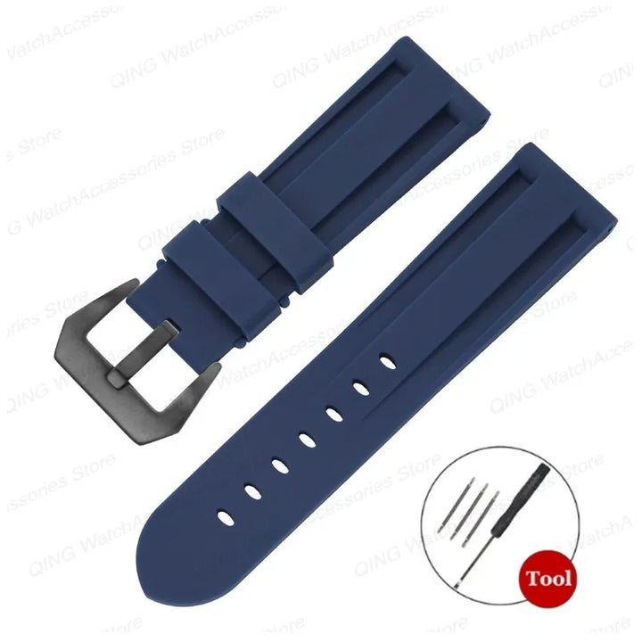Panerai Silicone Watch Strap – 20–26mm, Waterproof Rubber Band