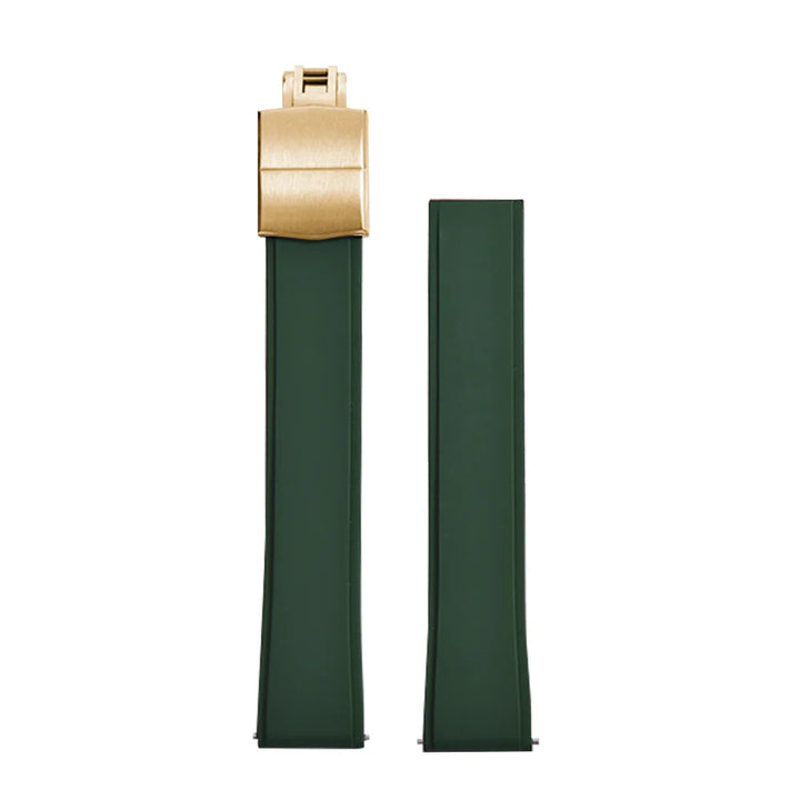 New Design Convex Shape CTS FKM Rubber Watch Strap 19mm 20mm 21mm 22mm CTS Watchbands Quick Release Butterfly Buckle Cut To Size