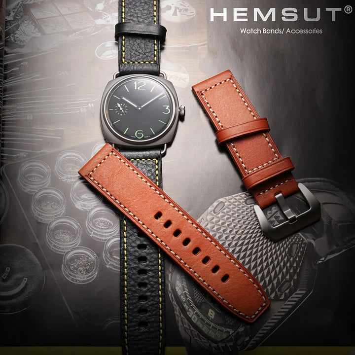 HEMSUT Genuine Leather Watch Band for Panerai (20-26mm)