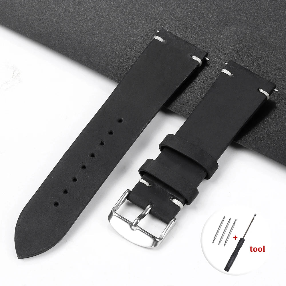 Calfskin Genuine Leather Watchbands Quick Release Watch Band 18mm 20mm 21mm 22mm 24mm Smartwatch Strap Brown Watches Accessories