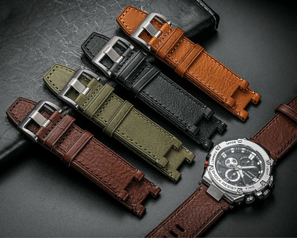Genuine Leather Watch Strap for G-Shock GST-B100 – Soft & Fashionable