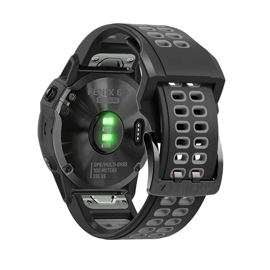 Quick-Release Silicone Strap for Garmin Fenix & Forerunner (22-26mm)