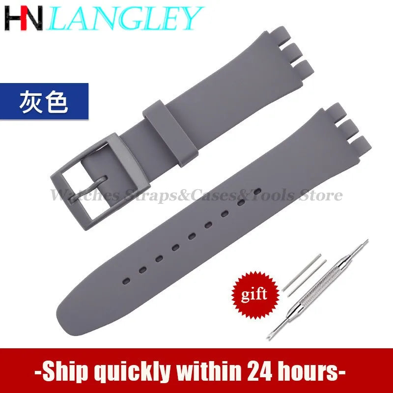 Soft Silicone Watch Strap – 16/17/19/20mm, Colorful Replacement with Tools