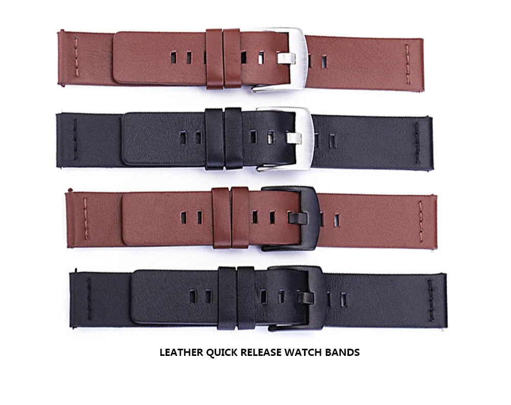 New Genuine Leather Quick Release Watch Band 18–24mm (Vintage Handmade)