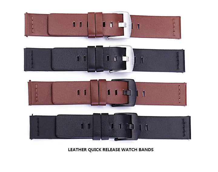 New Genuine Leather Quick Release Watch Band 18–24mm (Vintage Handmade)