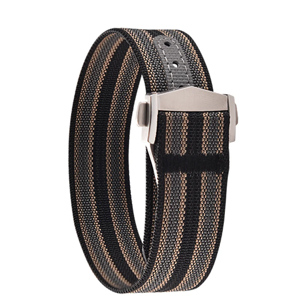 JUELONG 18mm 20mm 22mm Sailcloth Watch Strap Canvas Rubber Hole Sport Waterproof Folding Buckle Watchband For Omega Swatch Moon