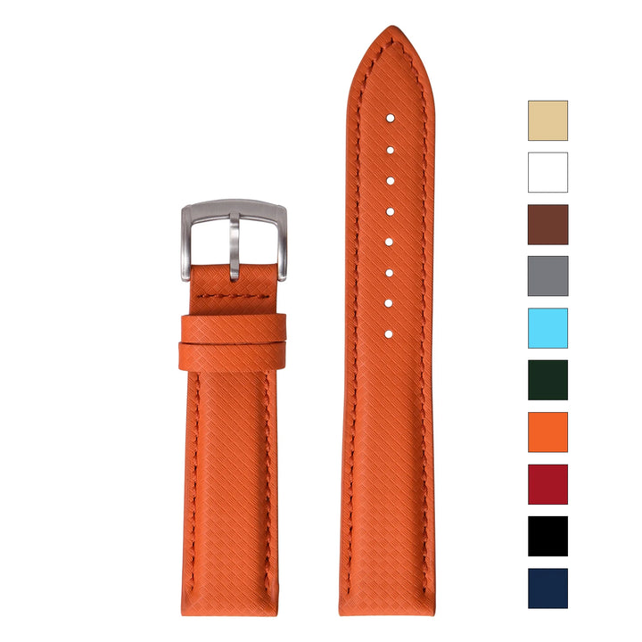 New Design FKM Rubber Sailcloth Strap 18/19/20/22mm Quick Release Leather Watch Band Universal Butterfly Buckle Band For Omega
