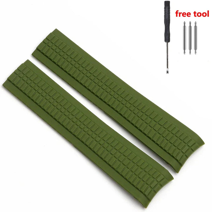 21mm Watch Strap for Patek Philippe Aquanaut Series 5164/5167 Waterproof Anti-Dust Rubber Watchband Silicone Bracelet No Logo