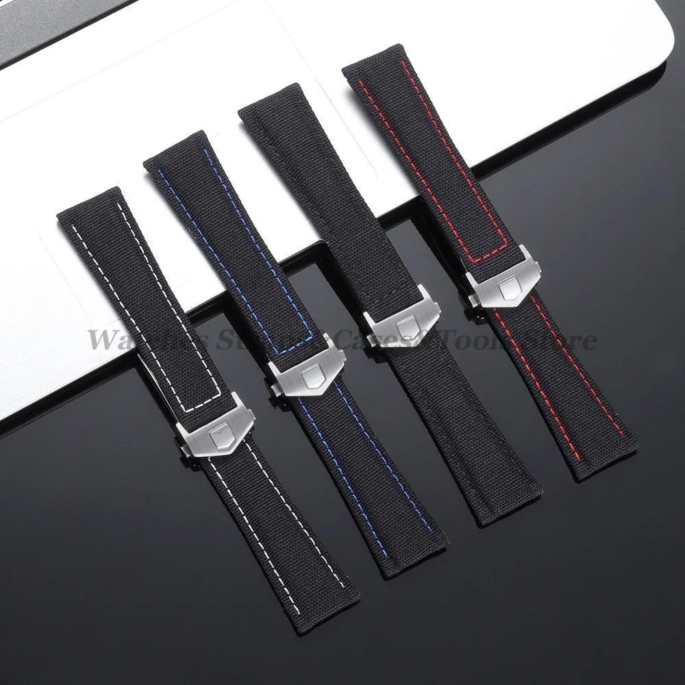 Canvas Nylon Strap (20–22mm) – Folding Buckle Sport