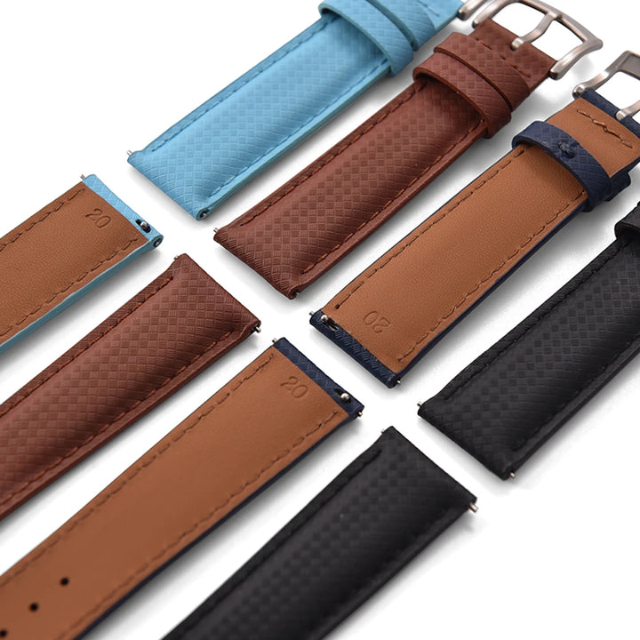New Design FKM Rubber Sailcloth Strap 18/19/20/22mm Quick Release Leather Watch Band Universal Butterfly Buckle Band For Omega