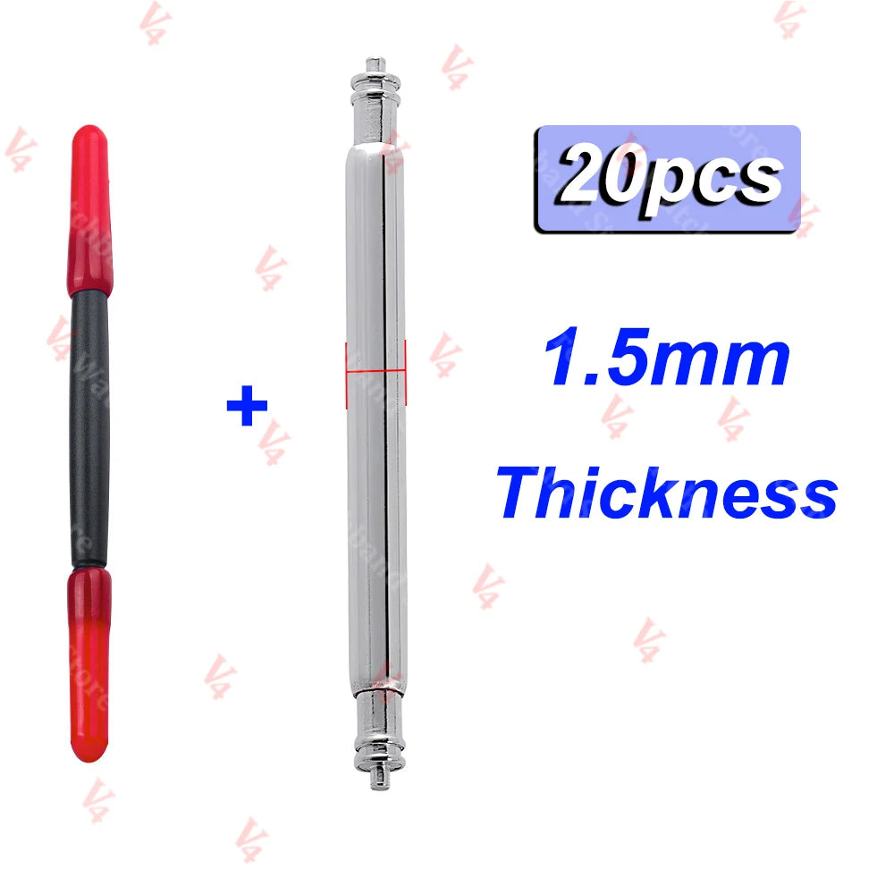 20pcs Watch Band Spring Pins 16–24mm (1.5–2.5mm Stainless Steel)