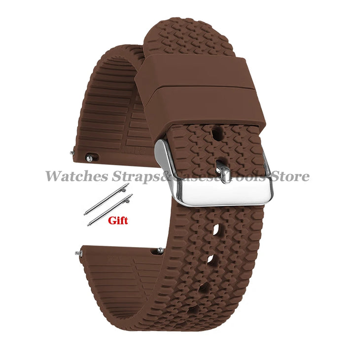 Soft Silicone Rubber Watch Band 18–24mm for Omega & Huawei (Quick