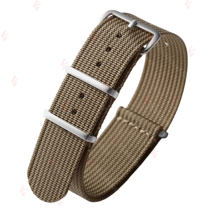 Ribbed Nylon Watch Band 18–22mm (Military Style)