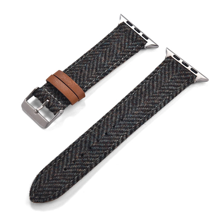 Vintage Wool & Leather Apple Watch Band – 40–49mm for Series 10–6, SE & Ultra 2