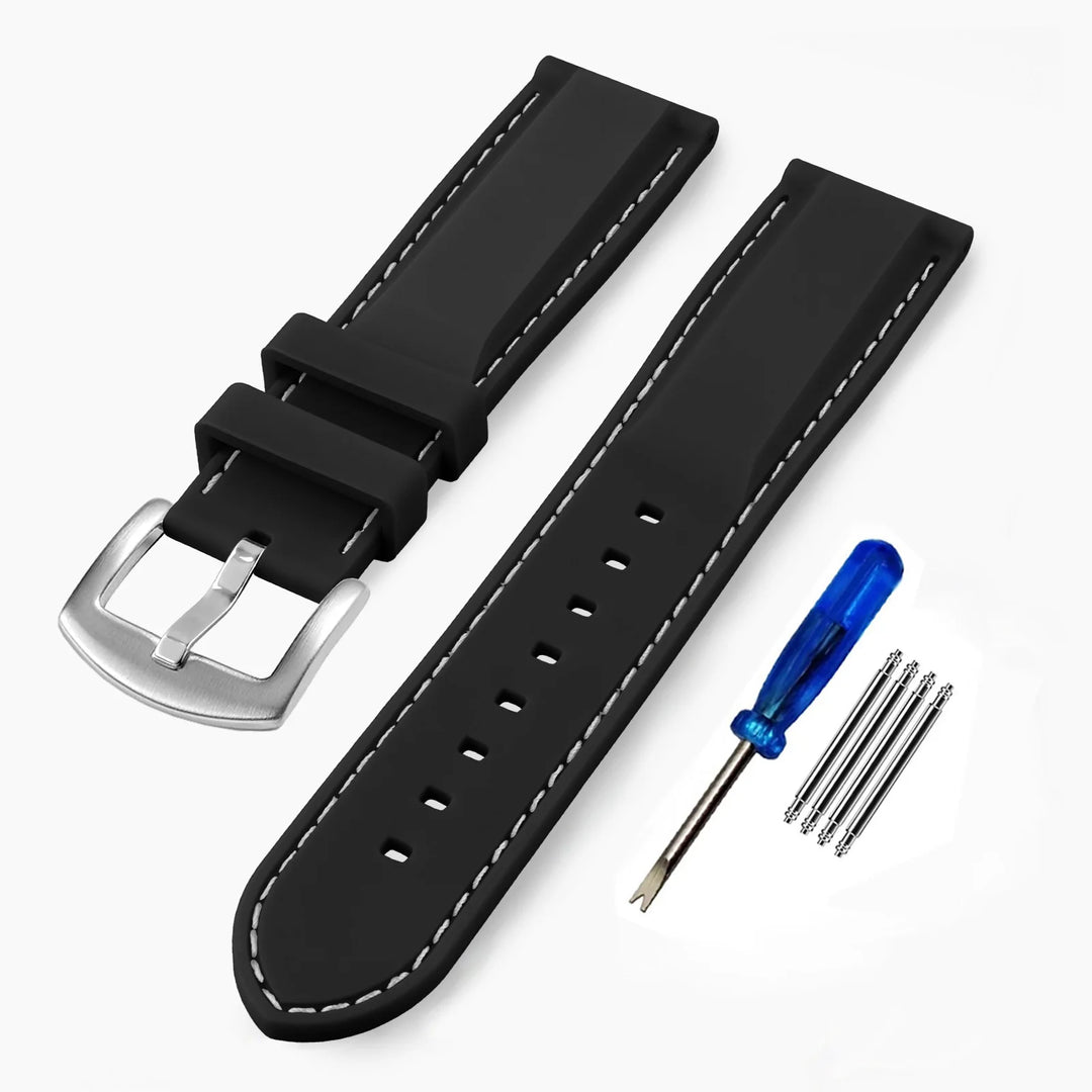 Silicone Rubber Watch Band 20–22mm (Soft & Comfortable Replacement)