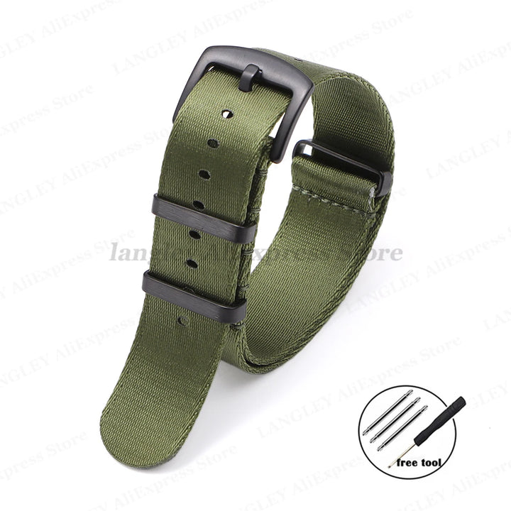 Premium Nylon Watch Strap 20/22mm (Black Buckle)